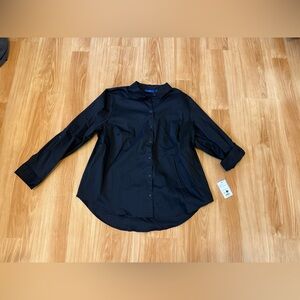 Apt. 9 Black Casual Button Down Shirt